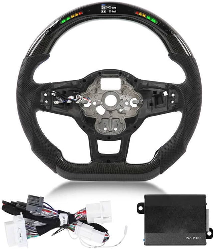VW GOLF-7 / POLO / SCIROCCO CARBON FIBER STEERING WHEEL LED